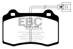 Alternative view of DP41140/2R EBC Yellowstuff Street and Track Brake Pad Set [Front]