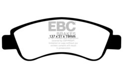Alternative view of DP41374R EBC Yellowstuff Street and Track Brake Pad Set [Front]
