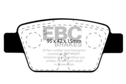 DP41381R EBC Yellowstuff Street and Track Brake Pad Set [Rear] - Image 2