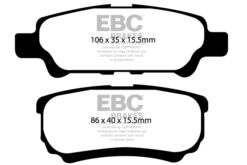 EBC Ultimax OEM Replacement Brake Pad Set DP1563 [Rear] - Image 2