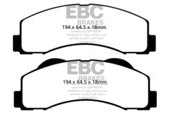 Alternative view of DP41855R EBC Yellowstuff Street and Track Brake Pad Set [Front]