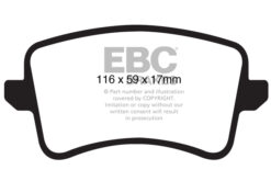 Alternative view of DP41988R EBC Yellowstuff Street and Track Brake Pad Set [Rear]