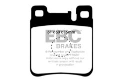 Alternative view of DP4887R EBC Yellowstuff Street and Track Brake Pad Set [Rear]