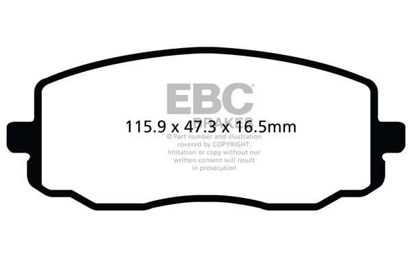 EBC Greenstuff 2000 Brake Pad Set (FRONT) DP22050 - Image 2