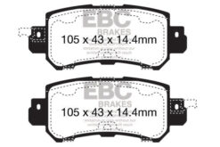 EBC Ultimax OEM Replacement Brake Pad Set DPX2135 [Rear] - Image 2