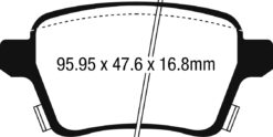 Alternative view of DP42250R EBC Yellowstuff Street and Track Brake Pad Set [Rear]