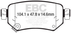 Alternative view of DP42287R EBC Yellowstuff Street and Track Brake Pad Set [Rear]