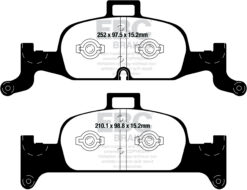 Alternative view of DP42290R EBC Yellowstuff Street and Track Brake Pad Set [Front]