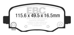 Alternative view of DP43031R EBC Yellowstuff Street and Track Brake Pad Set [Rear]