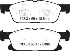 Alternative view of DP43046R EBC Yellowstuff Street and Track Brake Pad Set [Front]
