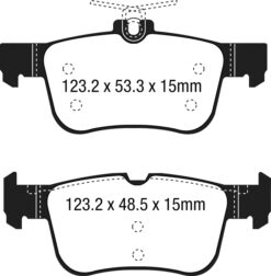 Alternative view of DP43047R EBC Yellowstuff Street and Track Brake Pad Set [Rear]