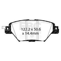 Alternative view of DP43083R EBC Yellowstuff Street and Track Brake Pad Set [Rear]
