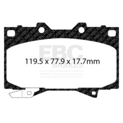 Alternative view of DP41283R EBC Yellowstuff Street and Track Brake Pad Set [Front]