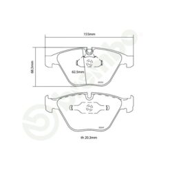 Alternative view of Brembo HP2000 Replacement Brake Pad Set 07.B314.35 [Front]