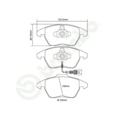 Alternative view of Brembo HP2000 Brake Pad Set 07.B314.52 [Front]