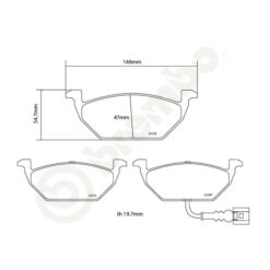 Alternative view of Brembo HP2000 Brake Pad Set 07.B314.53 [Front]