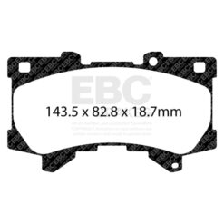 Alternative view of DP42460R EBC Yellowstuff Street and Track Brake Pad Set [Front]
